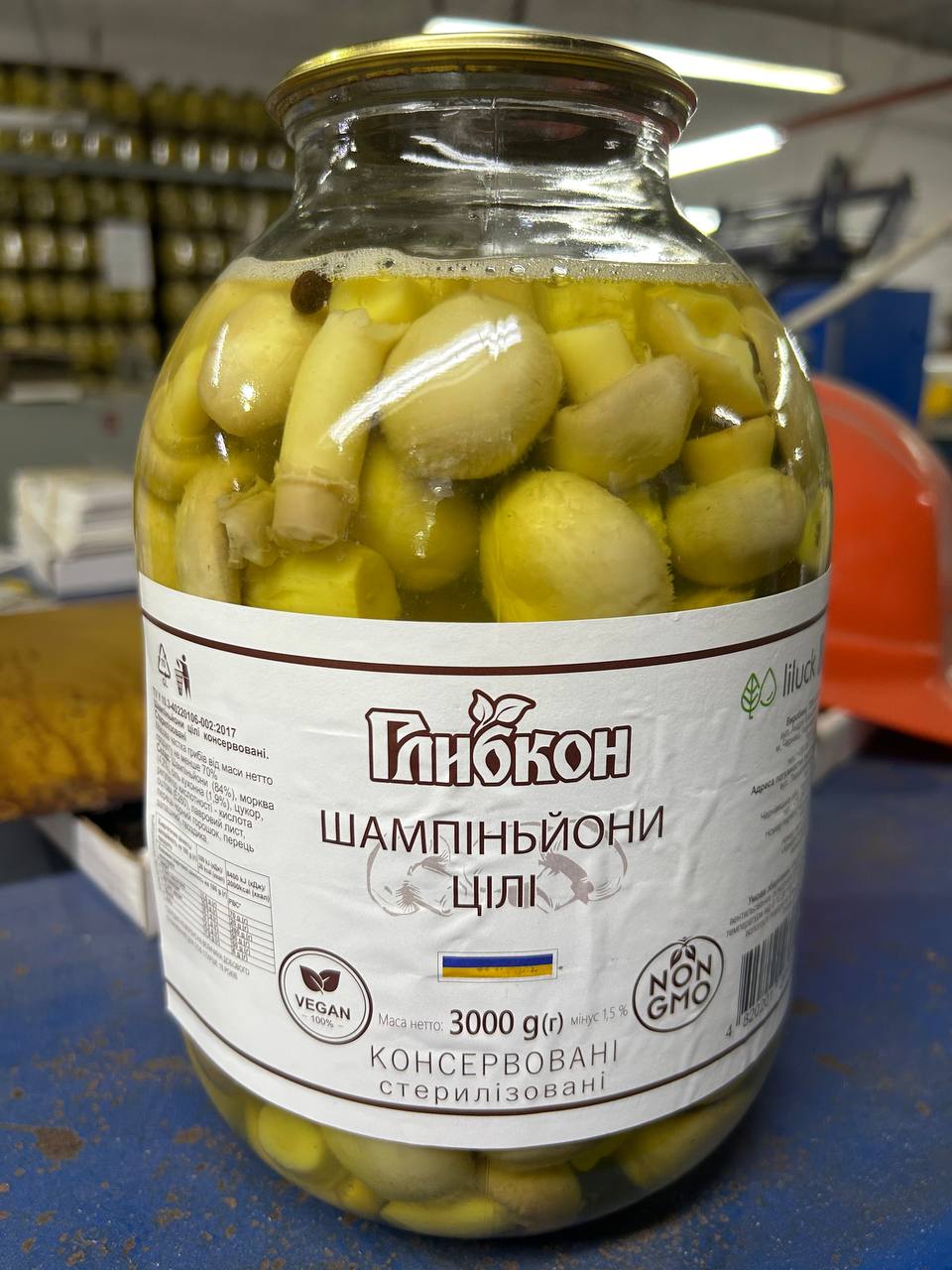 Гриби консервовані печериці (шампіньони) Глибкон 3кг